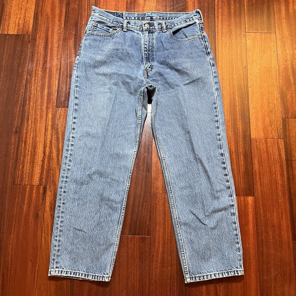 Levis Jeans Mens 36x29 550 Relaxed Tapered Leg Blue Light Wash 100% Cotton *